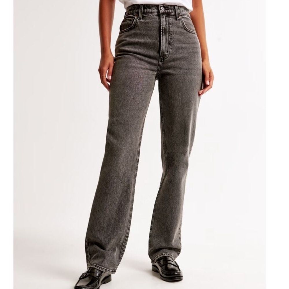 Abercrombie & Fitch Women's High Rise Jeans - Dark Gray
